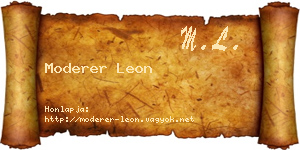 Moderer Leon névjegykártya